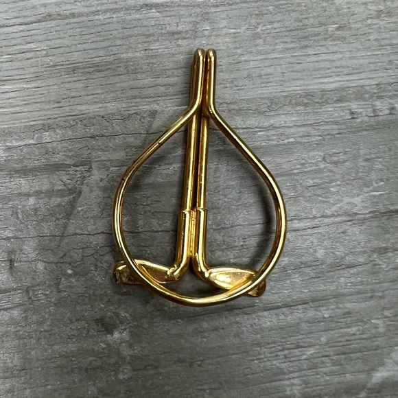 Vintage Gold Tone Golf Club Money Clip - Picture 4 of 4